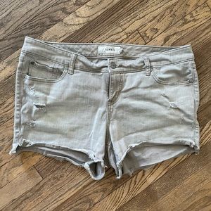 Torrid gray washed distressed shorts